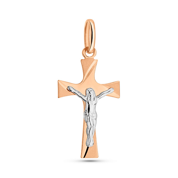 Золотой нательный крестик с распятием (арт. 500675) – изображение 1