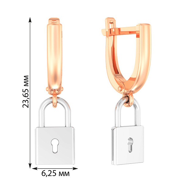 Золотые серьги с подвесками (арт. 110430кб) – изображение 2