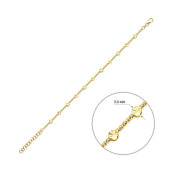 Браслет из желтого золота Francelli (арт. 326952ж) – изображение 5