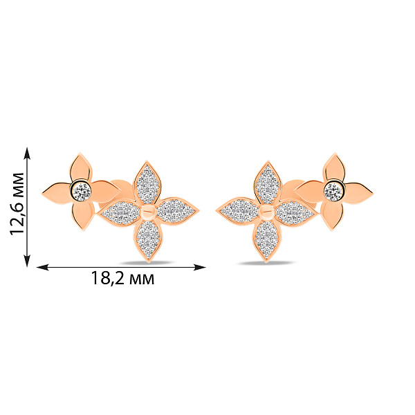 Пусеты золотые с фианитами (арт. 111442) – изображение 7