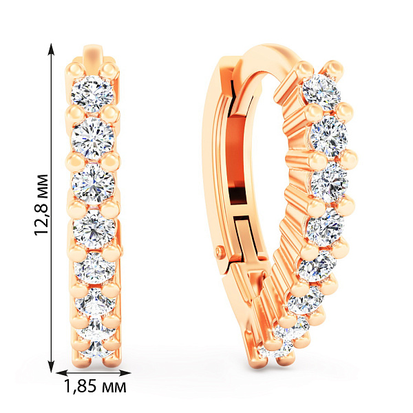 Золотые серьги с фианитами (арт. 110707) – изображение 3