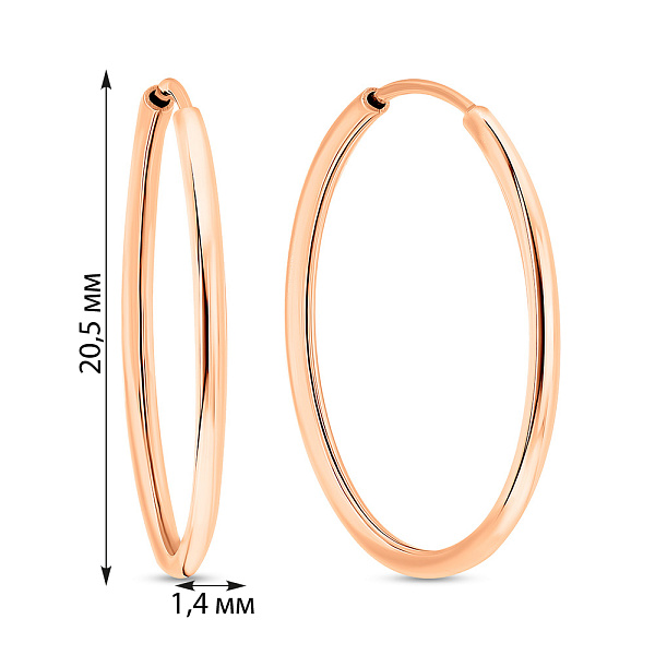 Золоті сережки-кільця (арт. 121900/20) – зображення 3