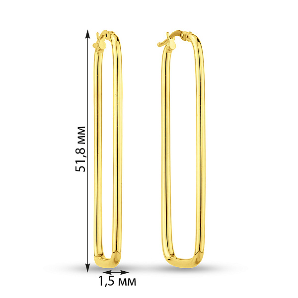Серьги из желтого золота (арт. 1091609/50ж) – изображение 2