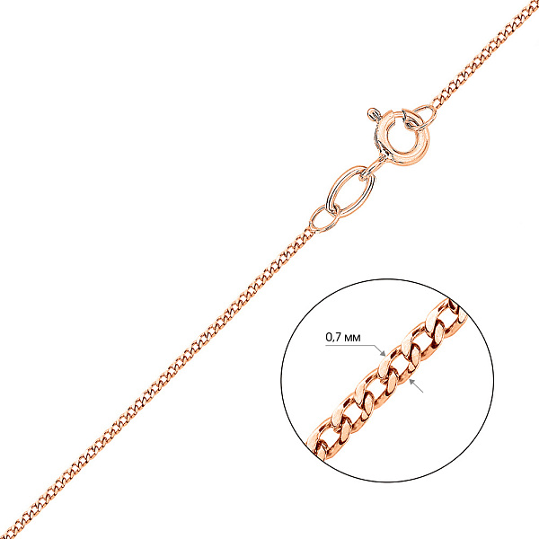 Цепочка из красного золота плетения Панцирное (арт. ц301001) – изображение 2