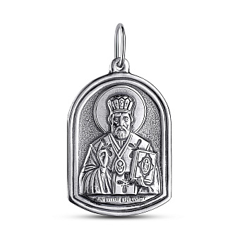 Серебряная ладанка Николай Чудотворец (арт. 7917/3067-ч)