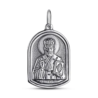 Серебряная ладанка Николай Чудотворец (арт. 7917/3067-ч)