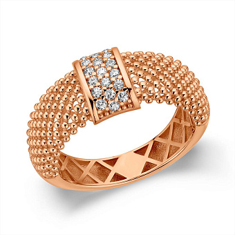 Золотое кольцо с фианитами (арт. 156728)