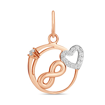 Подвеска Бесконечная любовь из золота с фианитом (арт. 424066)