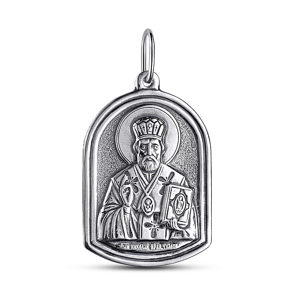 Серебряная ладанка Николай Чудотворец (арт. 7917/3067-ч) – изображение 1