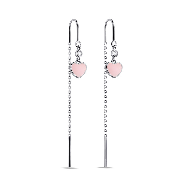 Срібні сережки-протяжки з фіанітами (арт. 7502/4749ер) – зображення 1