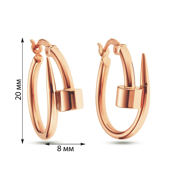 Сережки «Цвяхи» з червоного золота (арт. 104996/20) – зображення 2