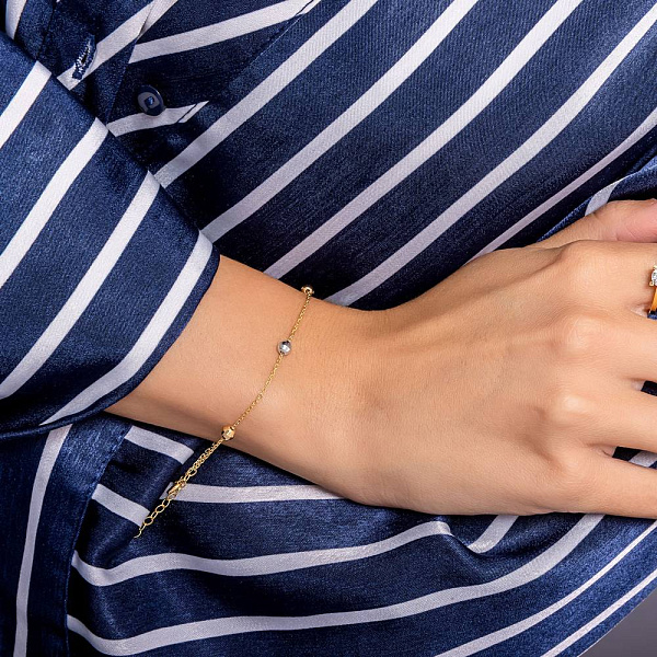 Браслет из белого и желтого золота (арт. 326573жб) – изображение 4