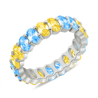 Серебряное кольцо-дорожка с альпинитами  (арт. 7501/5840агж)