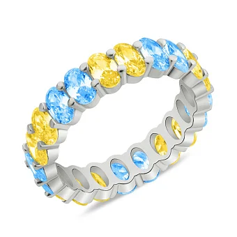 Срібна каблучка-доріжка з альпінітами  (арт. 7501/5840агж)