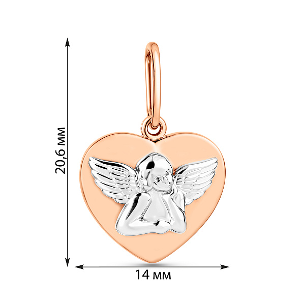 Кулон з червоного і білого золота (арт. 440958) – зображення 3