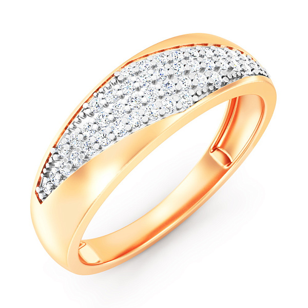 Кольцо из красного золота с фианитами (арт. 1401084) – изображение 1