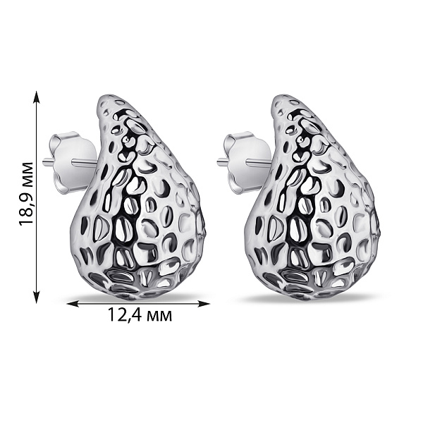 Серьги из серебра Капли (арт. 7518/7082) – изображение 2