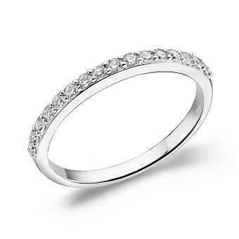 Фото Каблучка з білого золота з діамантами (арт. К341418030б)