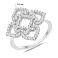 Серебряное кольцо клевер с фианитами (арт. 7501/8906) – изображение 2