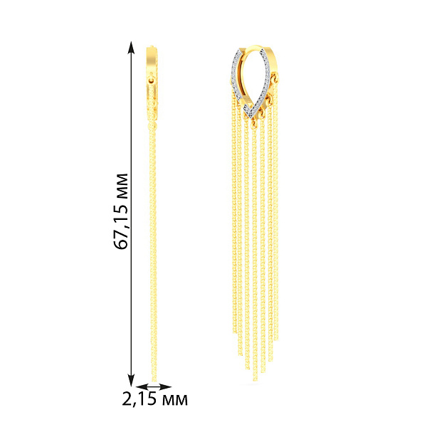 Золотые серьги Francelli с бриллиантами (арт. С111429020жа) – изображение 4