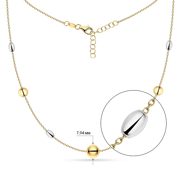 Колье из желтого и белого золота без камней (арт. 352188жб) – изображение 3