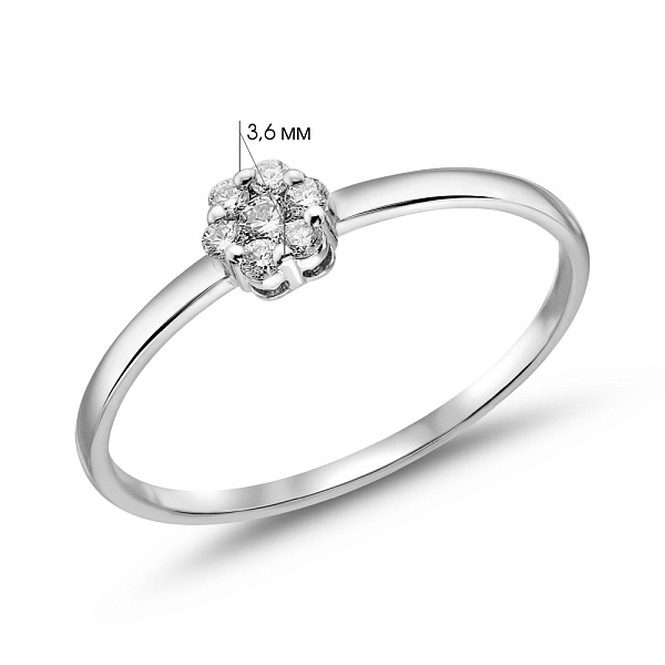 Кольцо из белого золота с бриллиантами (арт. К011285010б) – изображение 4