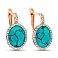 Золотые серьги с бирюзой и фианитами (арт. 110427ПюГ) – изображение 1