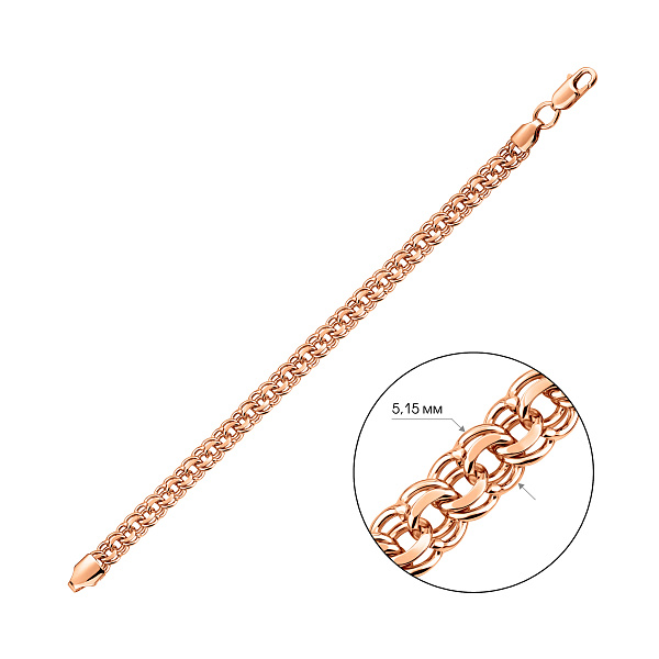 Золотой браслет плетения Бисмарк (арт. цр3103-075) – изображение 2