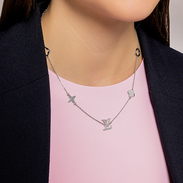 Кольє з білого золота (арт. 352019б) – зображення 2