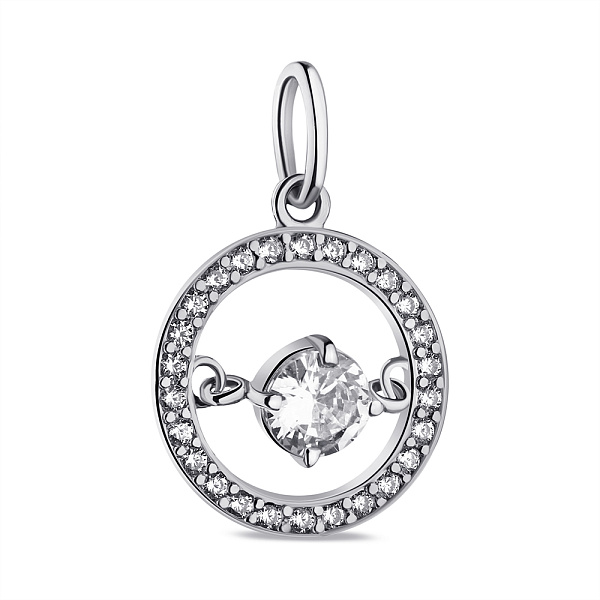 Подвес из серебра с танцующим фианитом (арт. 7503/631пп) – изображение 1