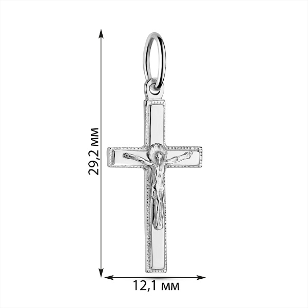 Серебряный нательный крестик с распятием  (арт. 7504/2-0063.0.2) – изображение 2