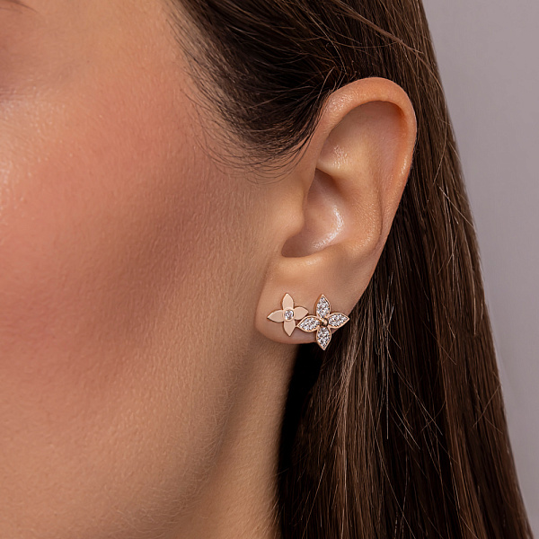 Пусеты золотые с фианитами (арт. 111442) – изображение 2