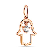 Фото Золотая подвеска "Хамса" с фианитом (арт. 424264)