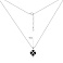 Срібне кольє з підвісом квітка з оніксом (арт. 7507/2463о) – зображення 3