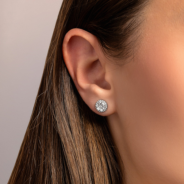 Сережки з білого золота з діамантами (арт. Т011353030б) – зображення 3