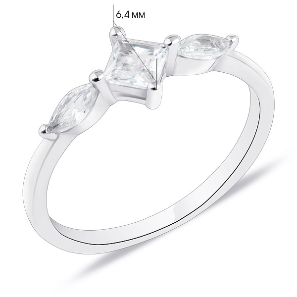 Срібна каблучка з фіанітами (арт. 7501/6036) – зображення 2