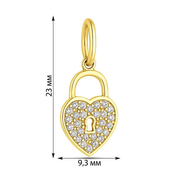 Золотая подвеска Сердечко с фианитами (арт. 422812ж) – изображение 3