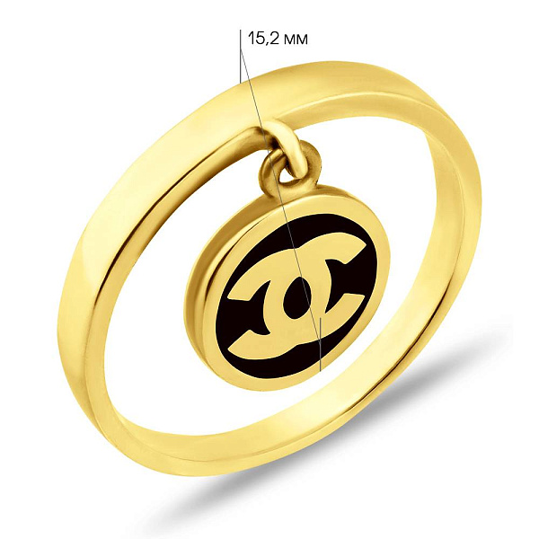 Золотое кольцо с эмалью (арт. 154012жеч) – изображение 2