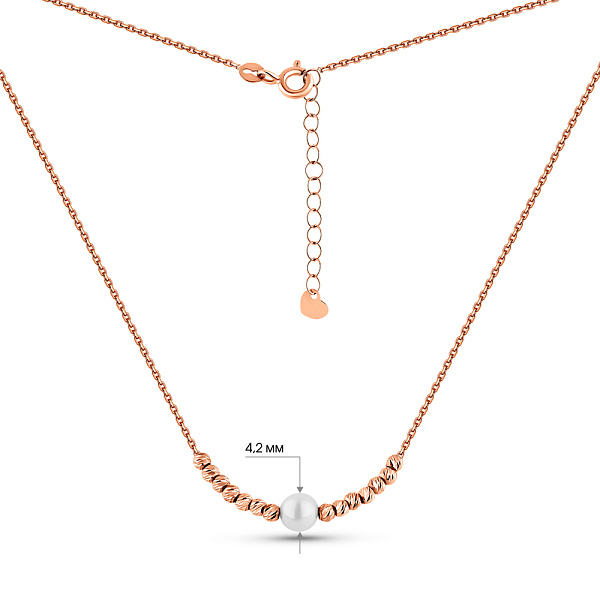 Кольє з червоного золота з перлиною (арт. 352343прлб) – зображення 4