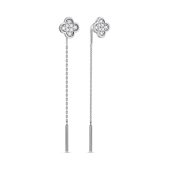 Фото Срібні сережки-протяжки з фіанітами (арт. 7502/462С)