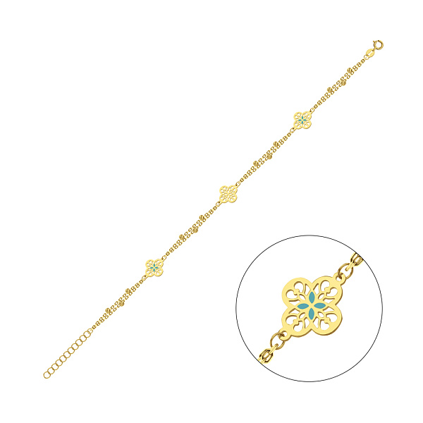 Золотий браслет Francelli з емаллю (арт. 3261040жег) – зображення 1