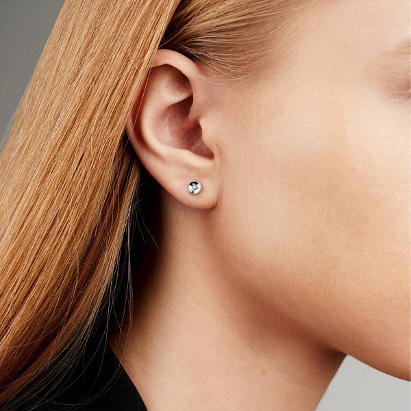 Золотые серьги пусеты с бриллиантом (арт. Т011001б) – изображение 2