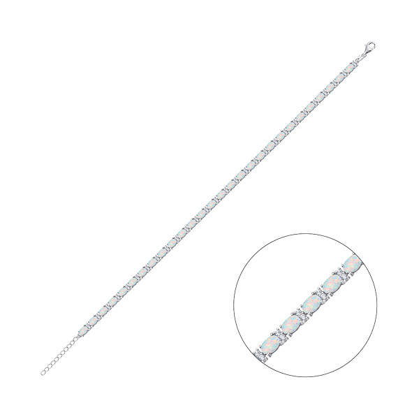 Браслет из серебра с опалом (арт. 7509/4837Поб) – изображение 1