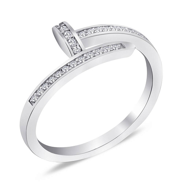 Серебряное кольцо "Гвоздик" с фианитами (арт. 7501/5272) – изображение 1