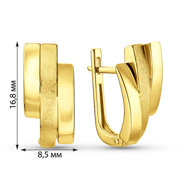 Серьги из желтого золота без камней (арт. 111458жм) – изображение 4