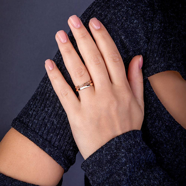 Золота каблучка "Ланки" без каменів (арт. 155787) – зображення 3