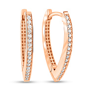 Серьги из красного золота с фианитами (арт. 1091314)