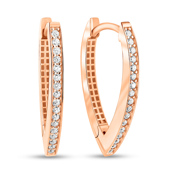 Серьги из красного золота с фианитами (арт. 1091314) – изображение 1