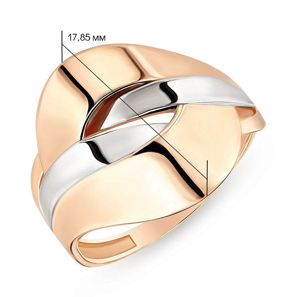 Кольцо из комбинированного золота (арт. 154537кб) – изображение 4