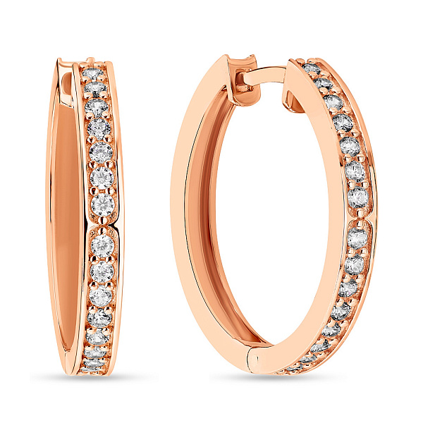 Золотые сережки с дорожкой из фианитов (арт. 106091/25) – изображение 1